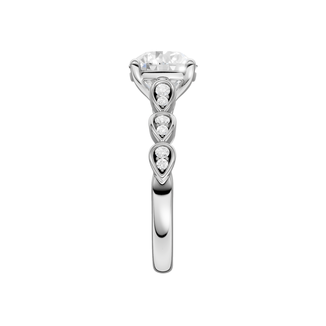 Trellis Shank Engagement Ring (Round) in 14K White Gold – Silvadi Jewelry Aurora CO