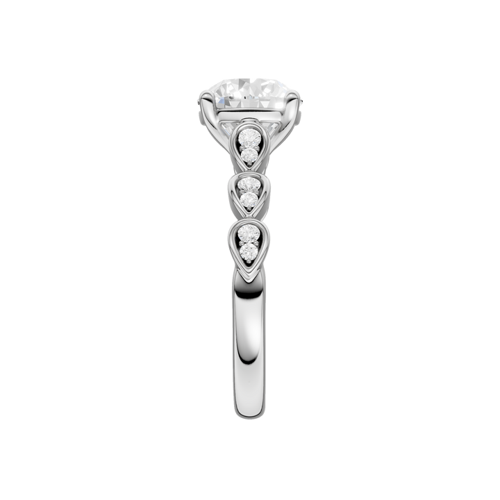 Trellis Shank Engagement Ring (Round) in 14K White Gold – Silvadi Jewelry Aurora CO