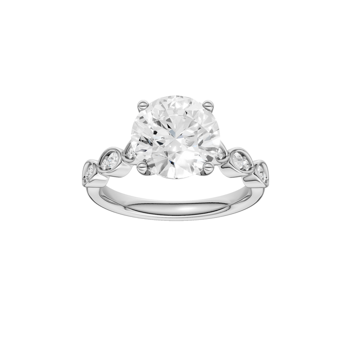 Trellis Shank Engagement Ring (Round) in 14K White Gold – Silvadi Jewelry Aurora CO