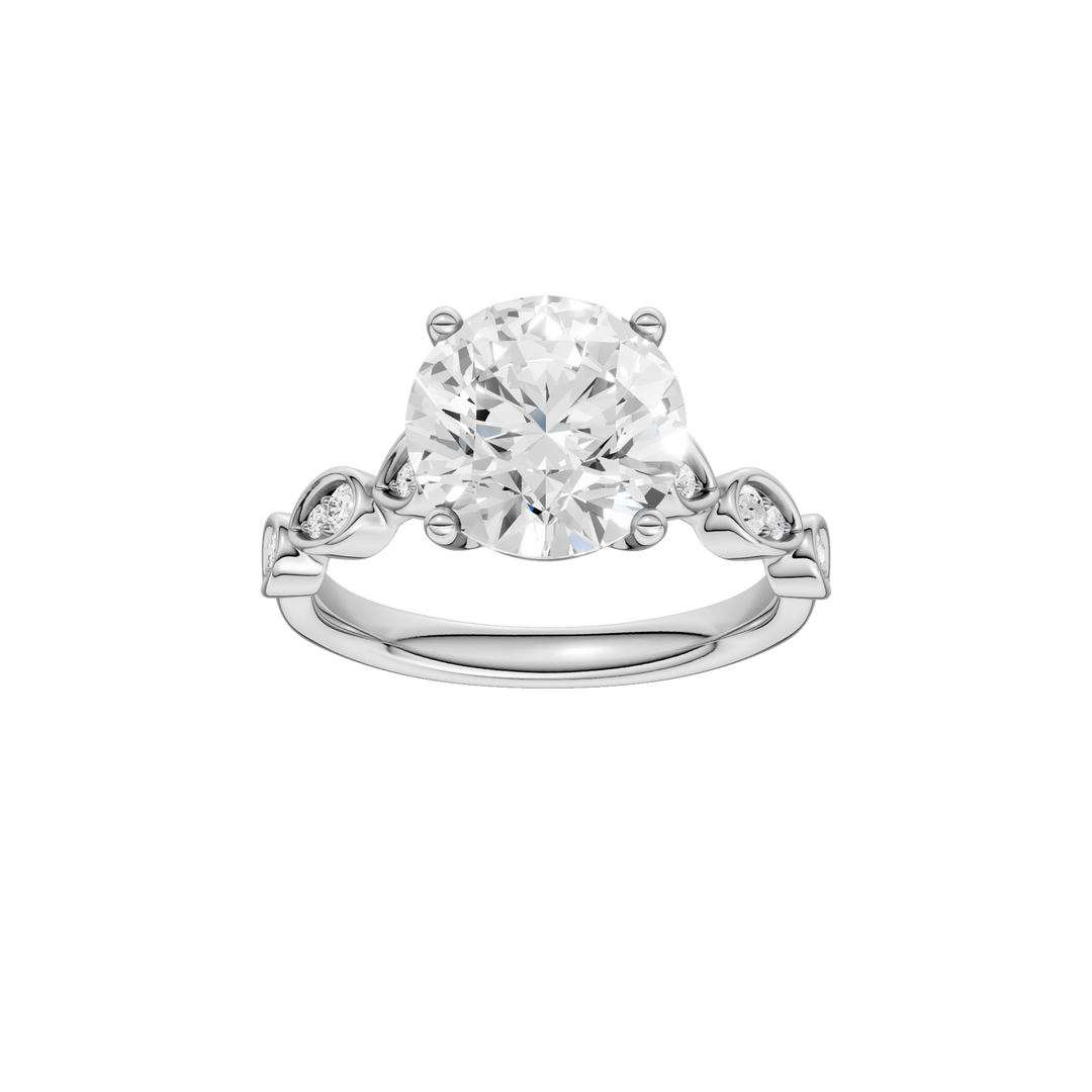 Trellis Shank Engagement Ring (Round) in 14K White Gold – Silvadi Jewelry Aurora CO