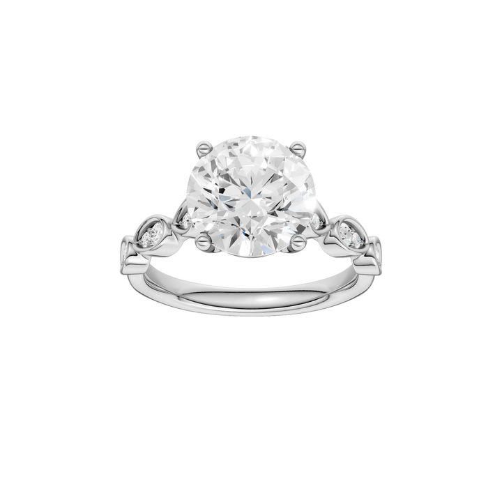 Trellis Shank Engagement Ring (Round) in 14K White Gold – Silvadi Jewelry Aurora CO