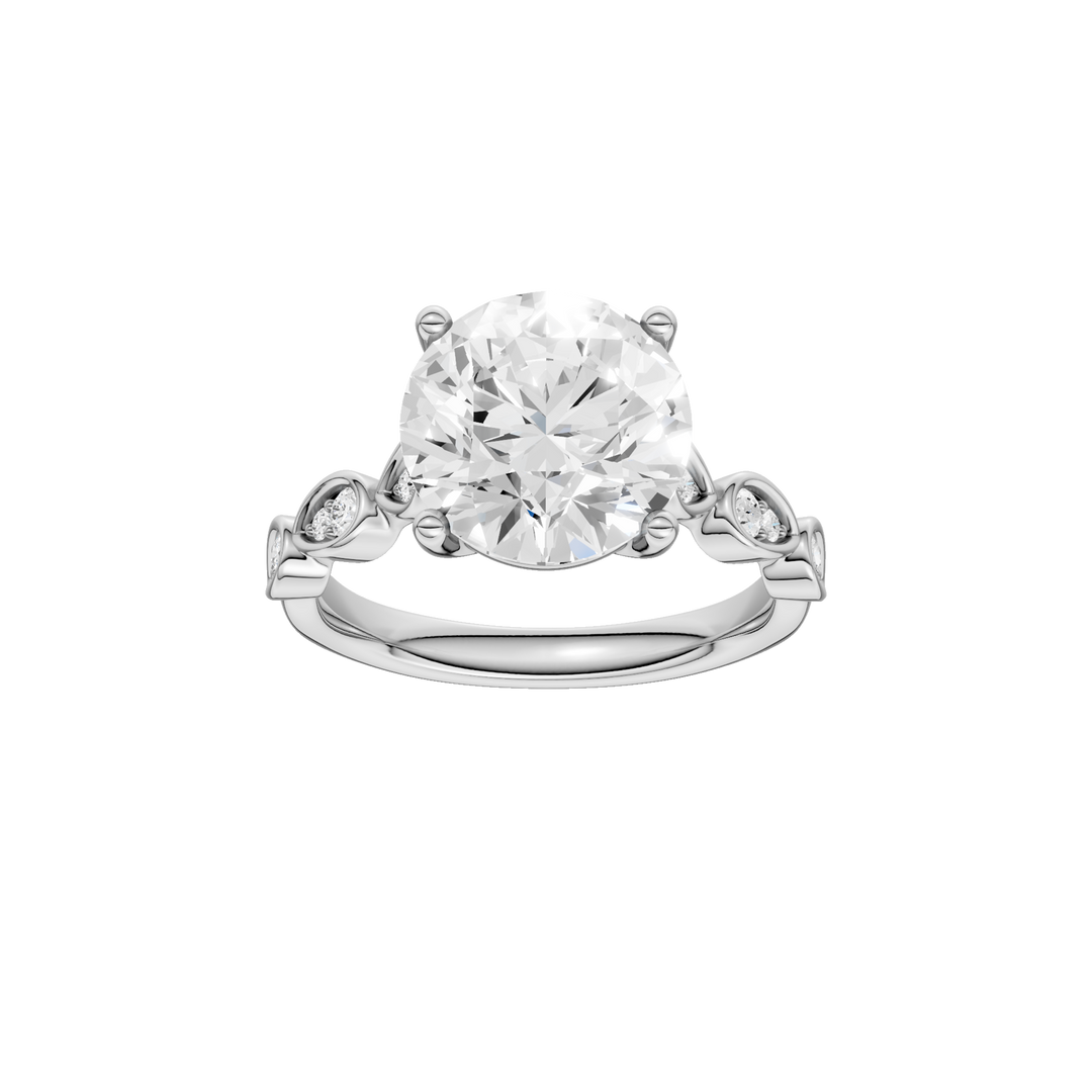 Trellis Shank Engagement Ring (Round) in 14K White Gold – Silvadi Jewelry Aurora CO