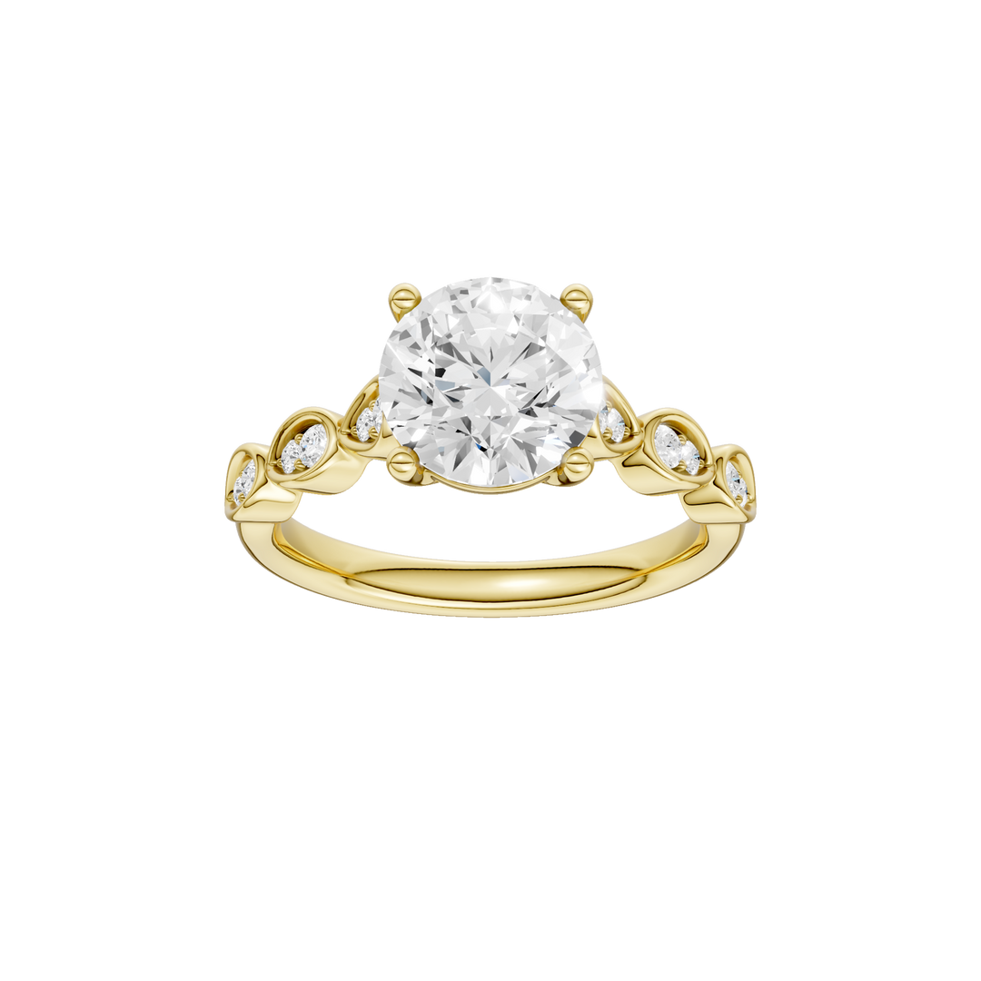 Trellis Shank Engagement Ring (Round) in 14K Yellow Gold – Silvadi Jewelry Aurora CO