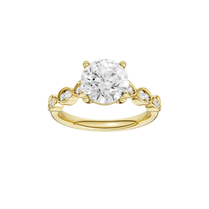 Trellis Shank Engagement Ring (Round) in 14K Yellow Gold – Silvadi Jewelry Aurora CO