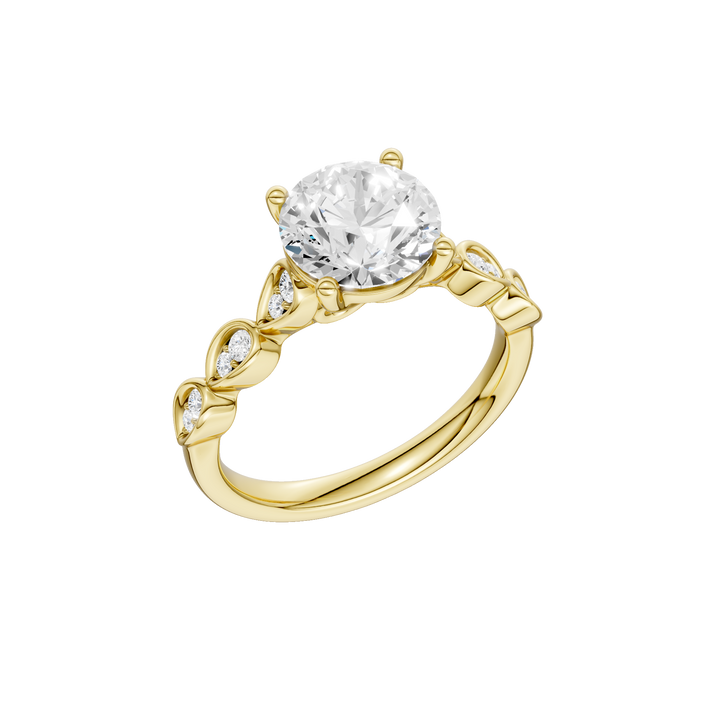 Trellis Shank Engagement Ring (Round) in 14K Yellow Gold – Silvadi Jewelry Aurora CO