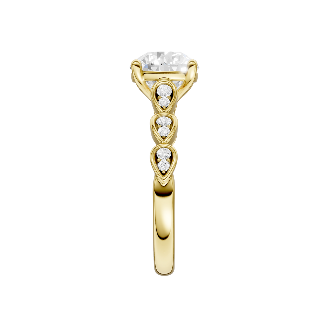 Trellis Shank Engagement Ring (Round) in 14K Yellow Gold – Silvadi Jewelry Aurora CO
