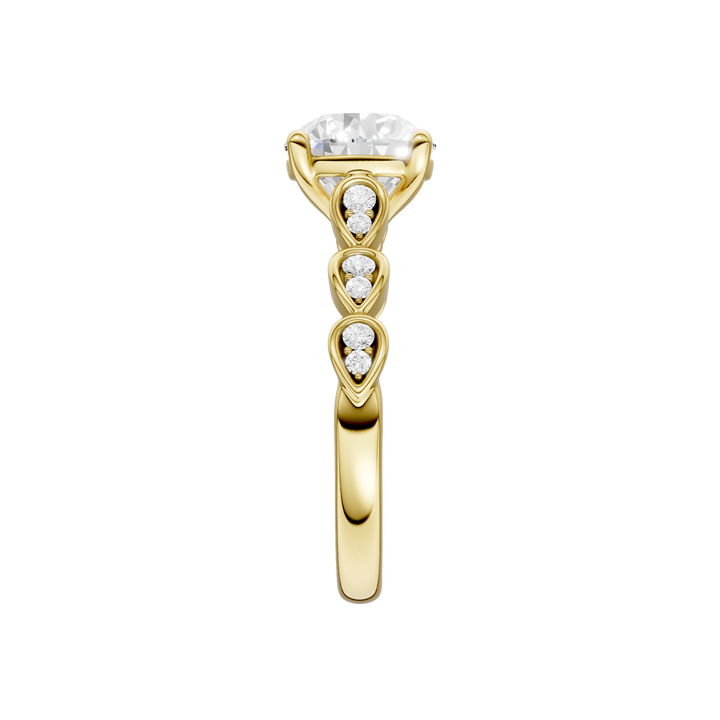 Trellis Shank Engagement Ring (Round) in 14K Yellow Gold – Silvadi Jewelry Aurora CO