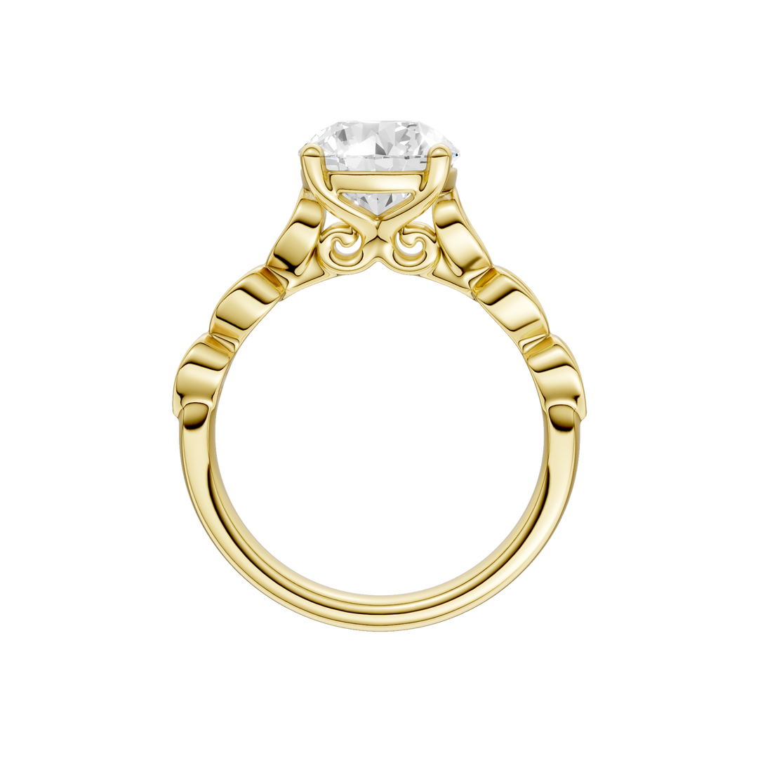 Trellis Shank Engagement Ring (Round) in 14K Yellow Gold – Silvadi Jewelry Aurora CO