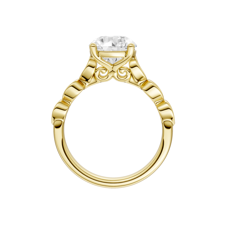 Trellis Shank Engagement Ring (Round) in 14K Yellow Gold – Silvadi Jewelry Aurora CO