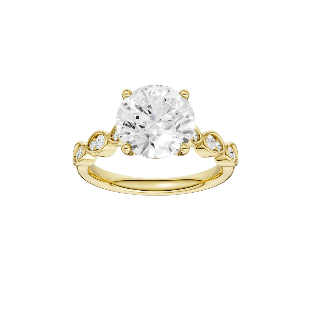 Trellis Shank Engagement Ring (Round) in 14K Yellow Gold – Silvadi Jewelry Aurora CO