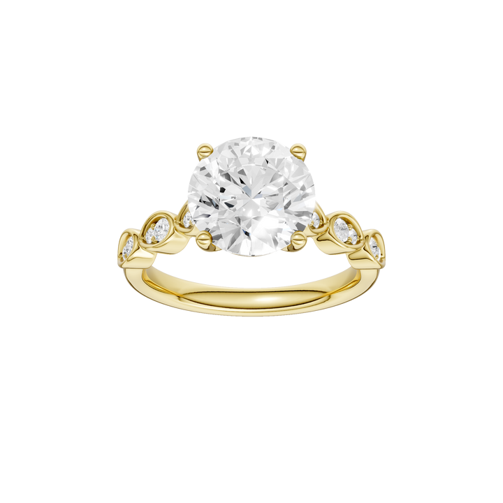 Trellis Shank Engagement Ring (Round) in 14K Yellow Gold – Silvadi Jewelry Aurora CO