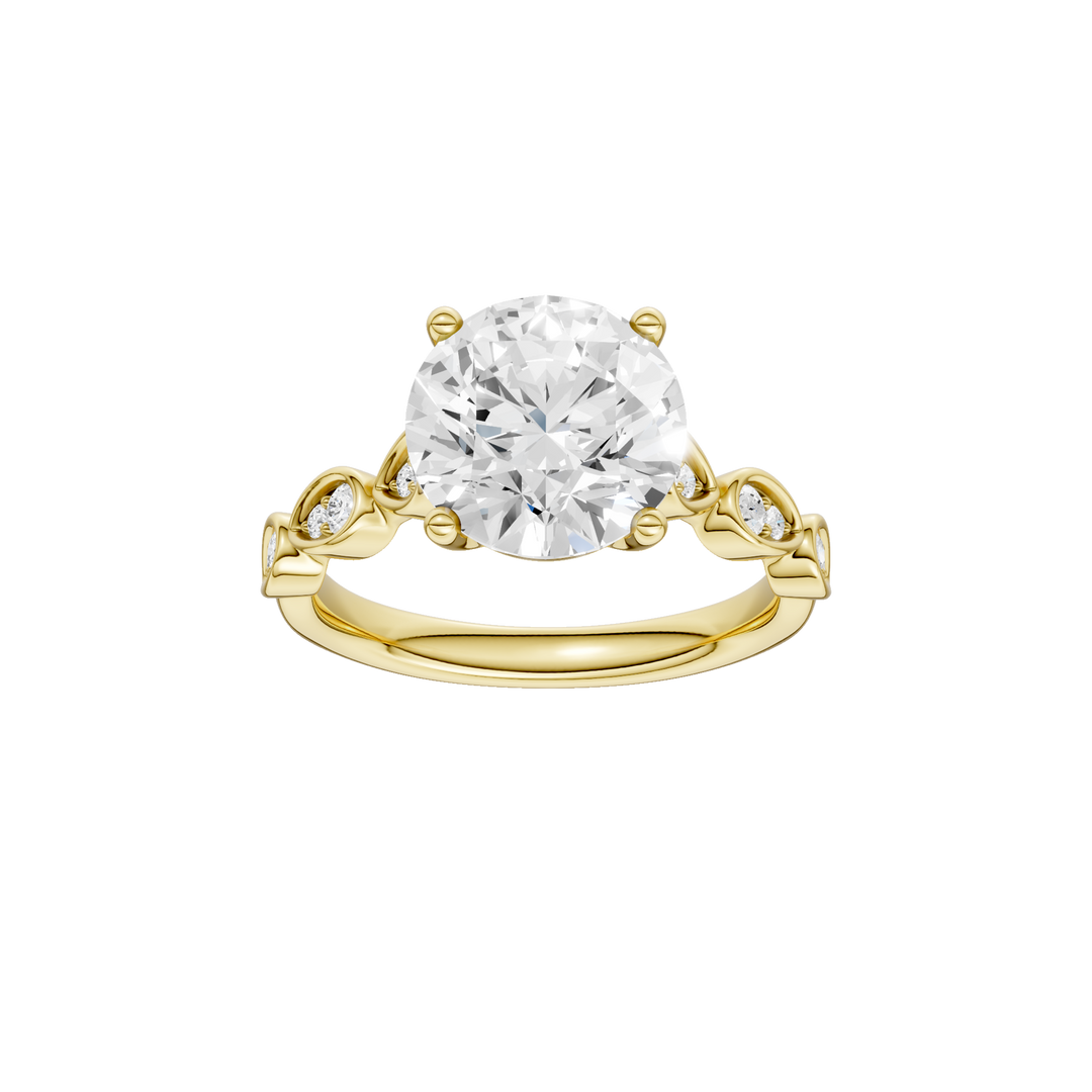 Trellis Shank Engagement Ring (Round) in 14K Yellow Gold – Silvadi Jewelry Aurora CO