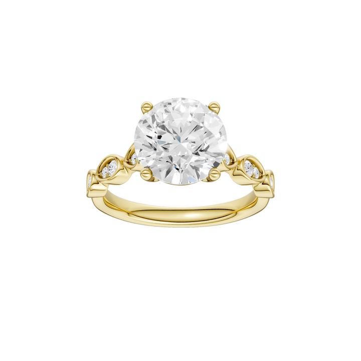 Trellis Shank Engagement Ring (Round) in 14K Yellow Gold – Silvadi Jewelry Aurora CO