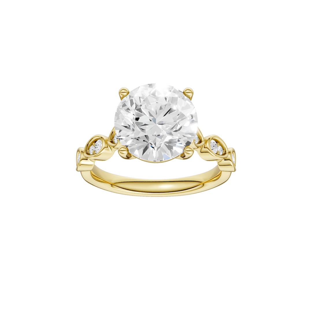 Trellis Shank Engagement Ring (Round) in 14K Yellow Gold – Silvadi Jewelry Aurora CO