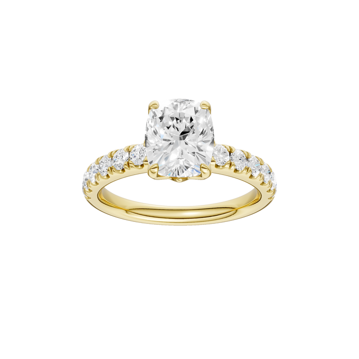 Tulip Head Engagement Ring (Elongated Cushion) in 14K Yellow Gold – Silvadi Jewelry Aurora CO