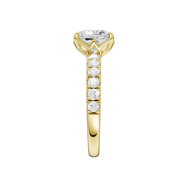 Tulip Head Engagement Ring (Elongated Cushion) in 14K Yellow Gold – Silvadi Jewelry Aurora CO