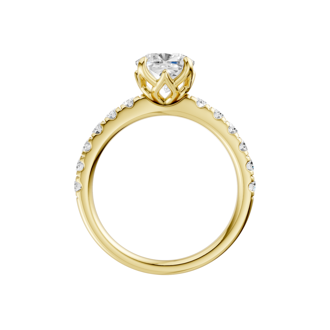 Tulip Head Engagement Ring (Elongated Cushion) in 14K Yellow Gold – Silvadi Jewelry Aurora CO