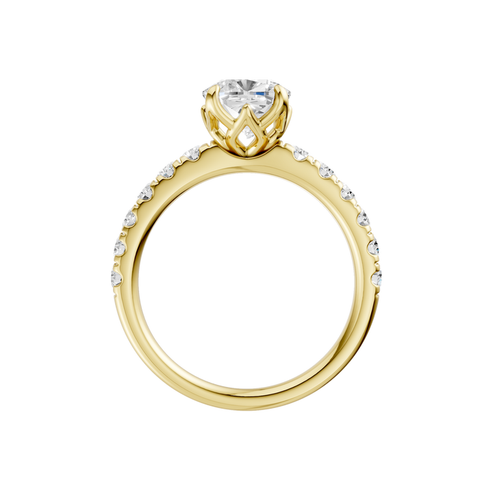 Tulip Head Engagement Ring (Elongated Cushion) in 14K Yellow Gold – Silvadi Jewelry Aurora CO