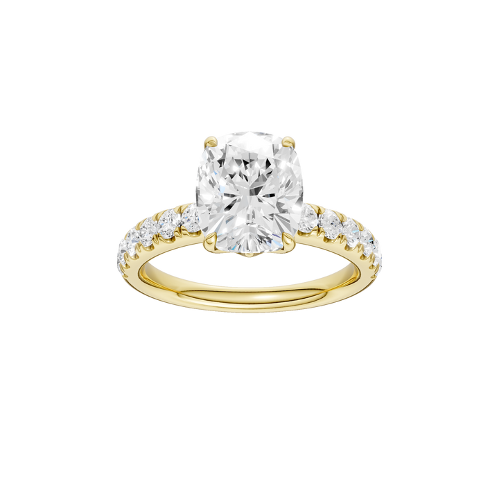 Tulip Head Engagement Ring (Elongated Cushion) in 14K Yellow Gold – Silvadi Jewelry Aurora CO