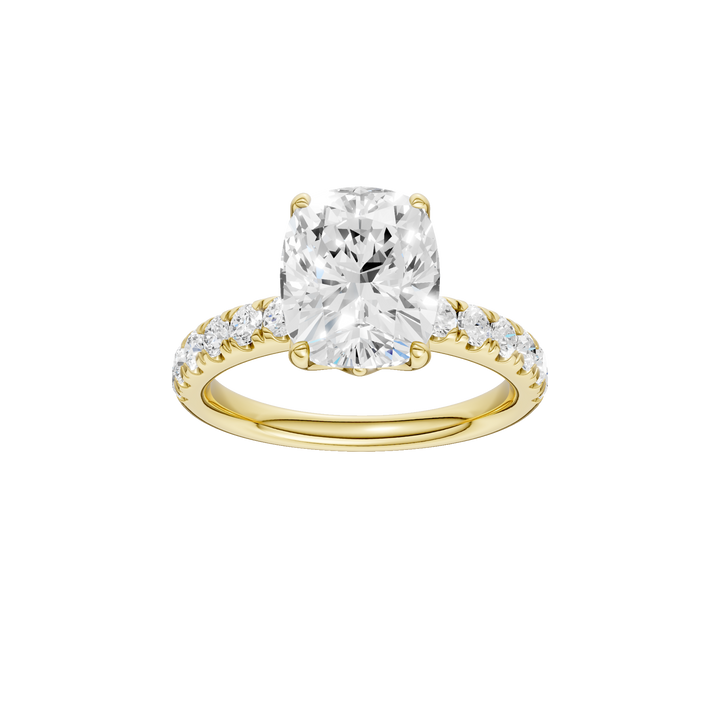 Tulip Head Engagement Ring (Elongated Cushion) in 14K Yellow Gold – Silvadi Jewelry Aurora CO