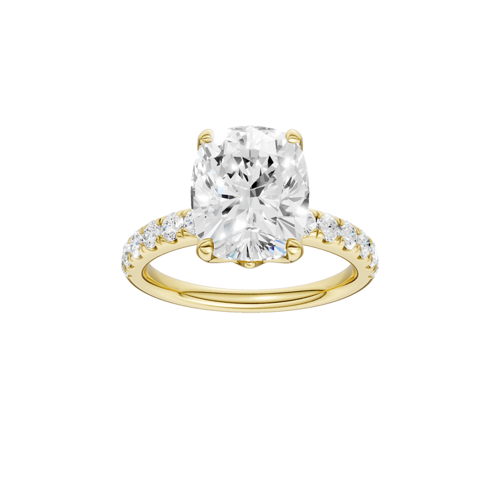 Tulip Head Engagement Ring (Elongated Cushion) in 14K Yellow Gold – Silvadi Jewelry Aurora CO