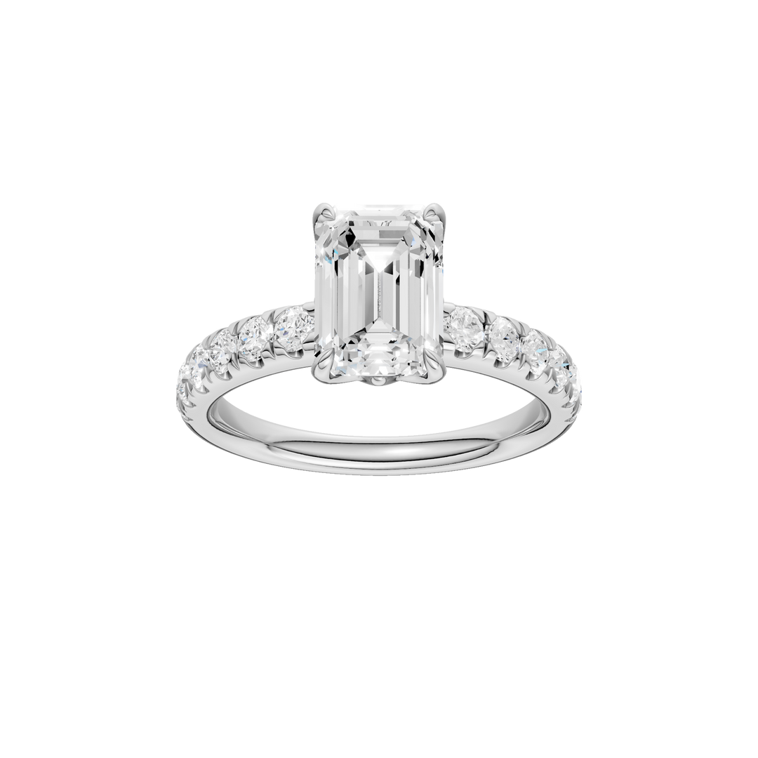 Tulip Head Engagement Ring (Emerald) in 14K White Gold – Silvadi Jewelry Aurora CO