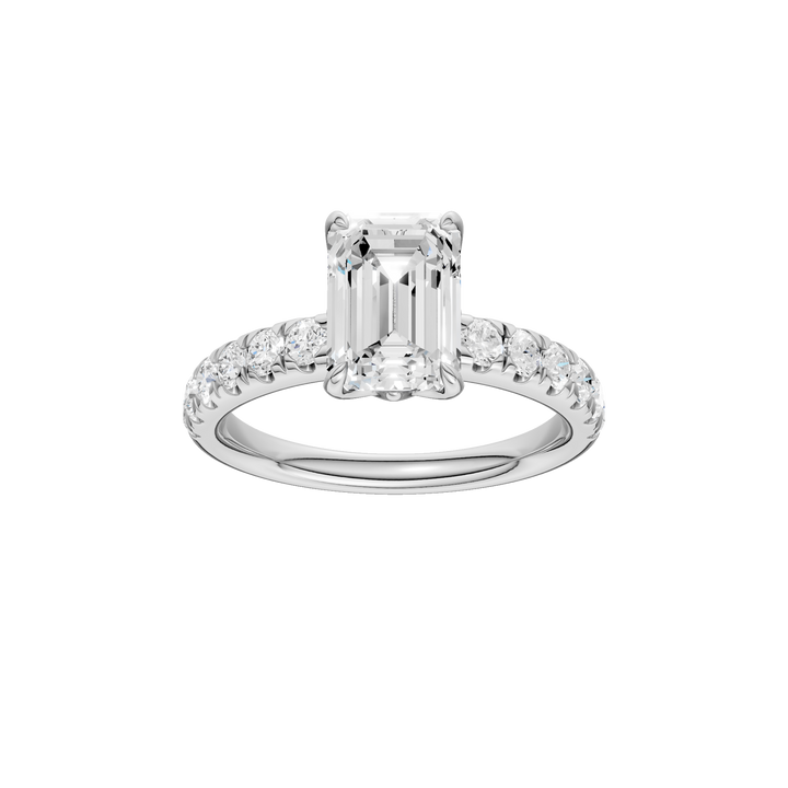 Tulip Head Engagement Ring (Emerald) in 14K White Gold – Silvadi Jewelry Aurora CO
