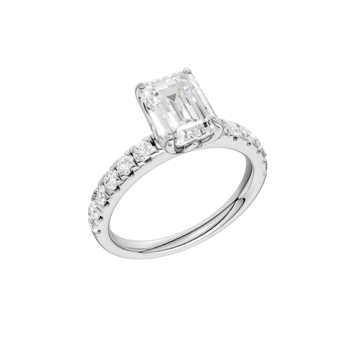 Tulip Head Engagement Ring (Emerald) in 14K White Gold – Silvadi Jewelry Aurora CO