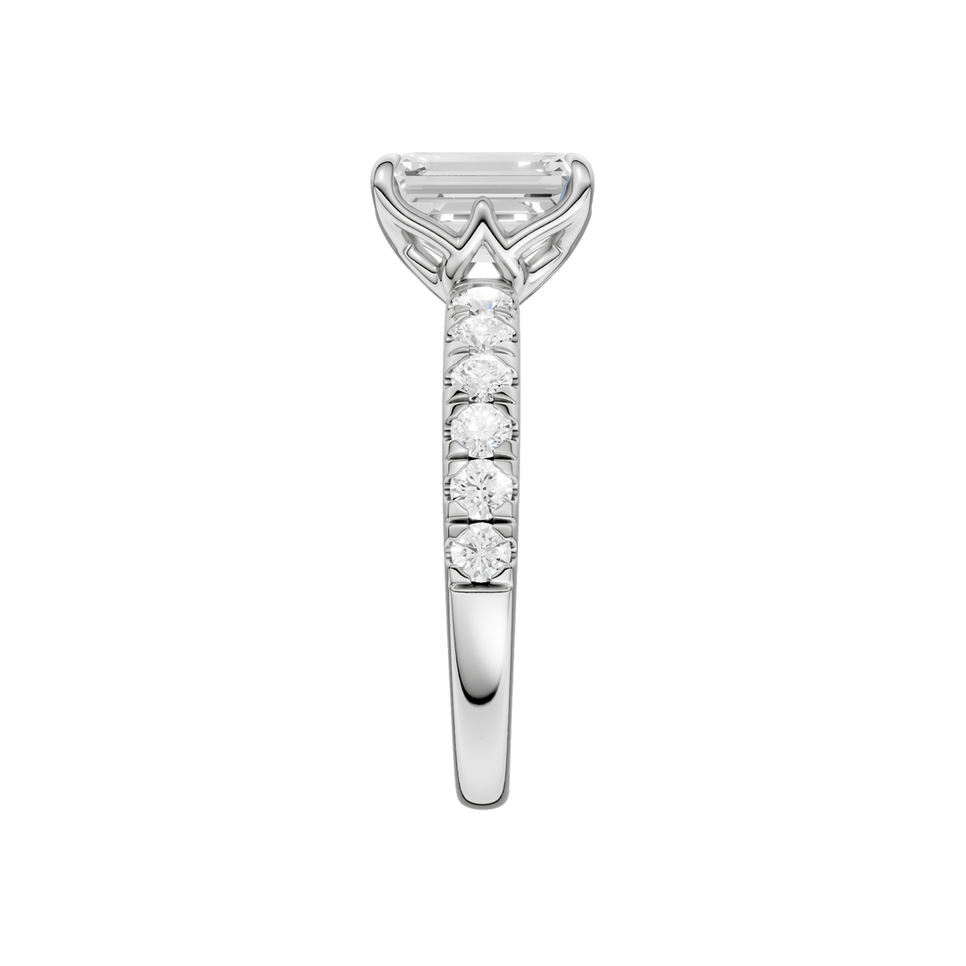 Tulip Head Engagement Ring (Emerald) in 14K White Gold – Silvadi Jewelry Aurora CO