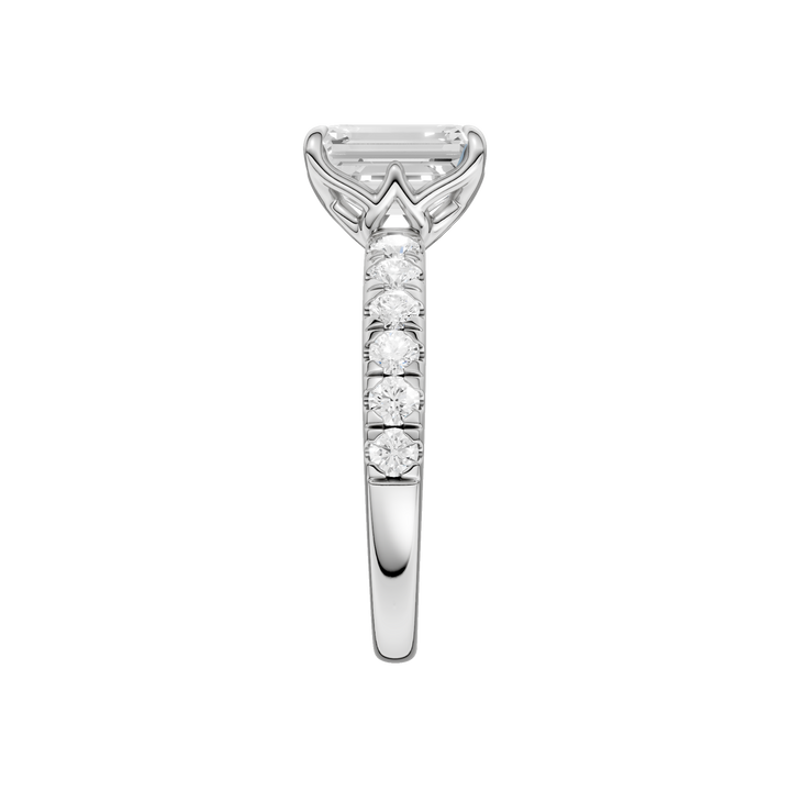 Tulip Head Engagement Ring (Emerald) in 14K White Gold – Silvadi Jewelry Aurora CO