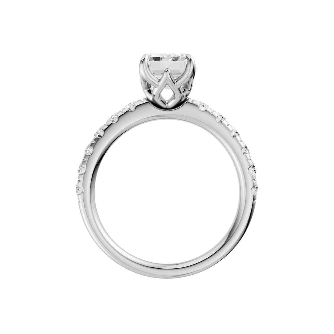 Tulip Head Engagement Ring (Emerald) in 14K White Gold – Silvadi Jewelry Aurora CO