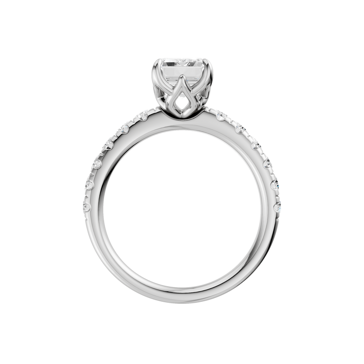 Tulip Head Engagement Ring (Emerald) in 14K White Gold – Silvadi Jewelry Aurora CO