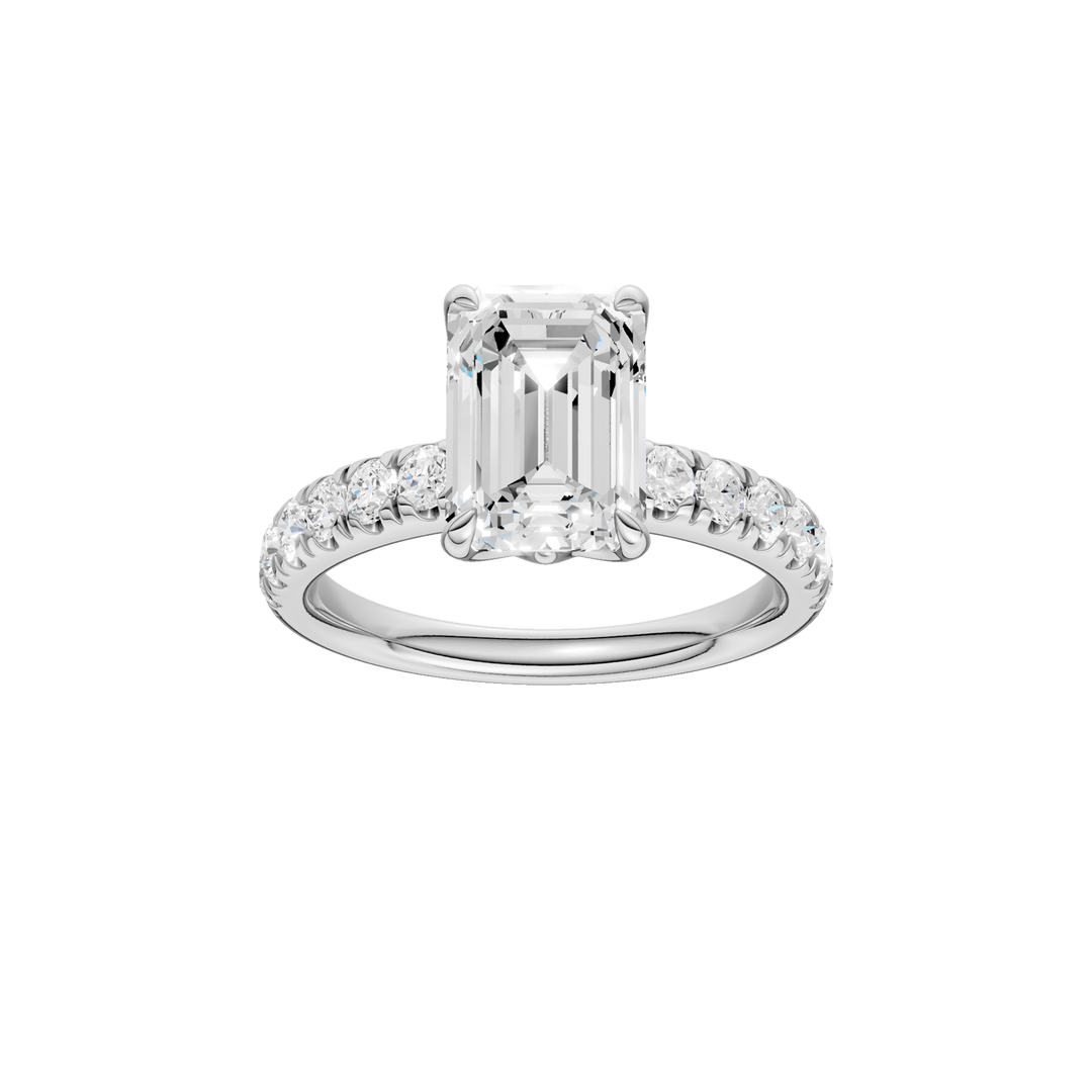 Tulip Head Engagement Ring (Emerald) in 14K White Gold – Silvadi Jewelry Aurora CO
