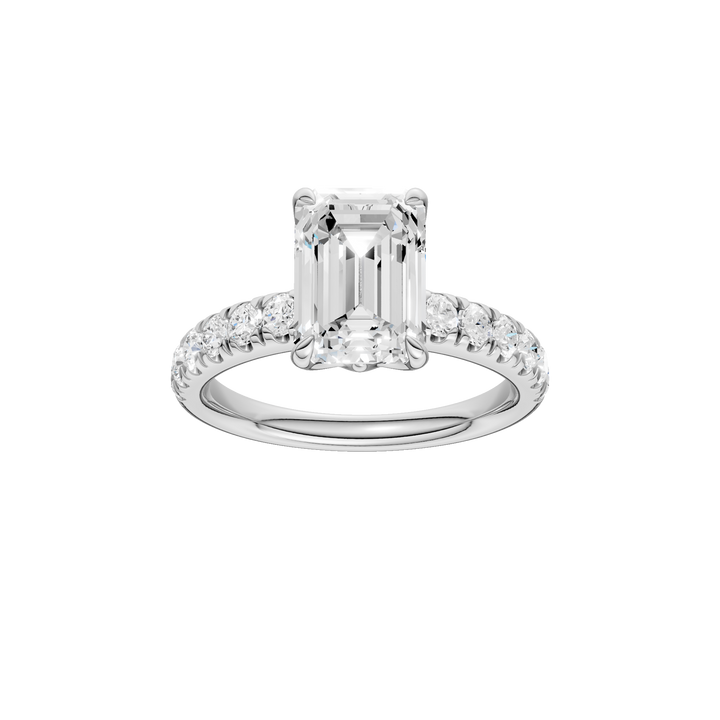 Tulip Head Engagement Ring (Emerald) in 14K White Gold – Silvadi Jewelry Aurora CO
