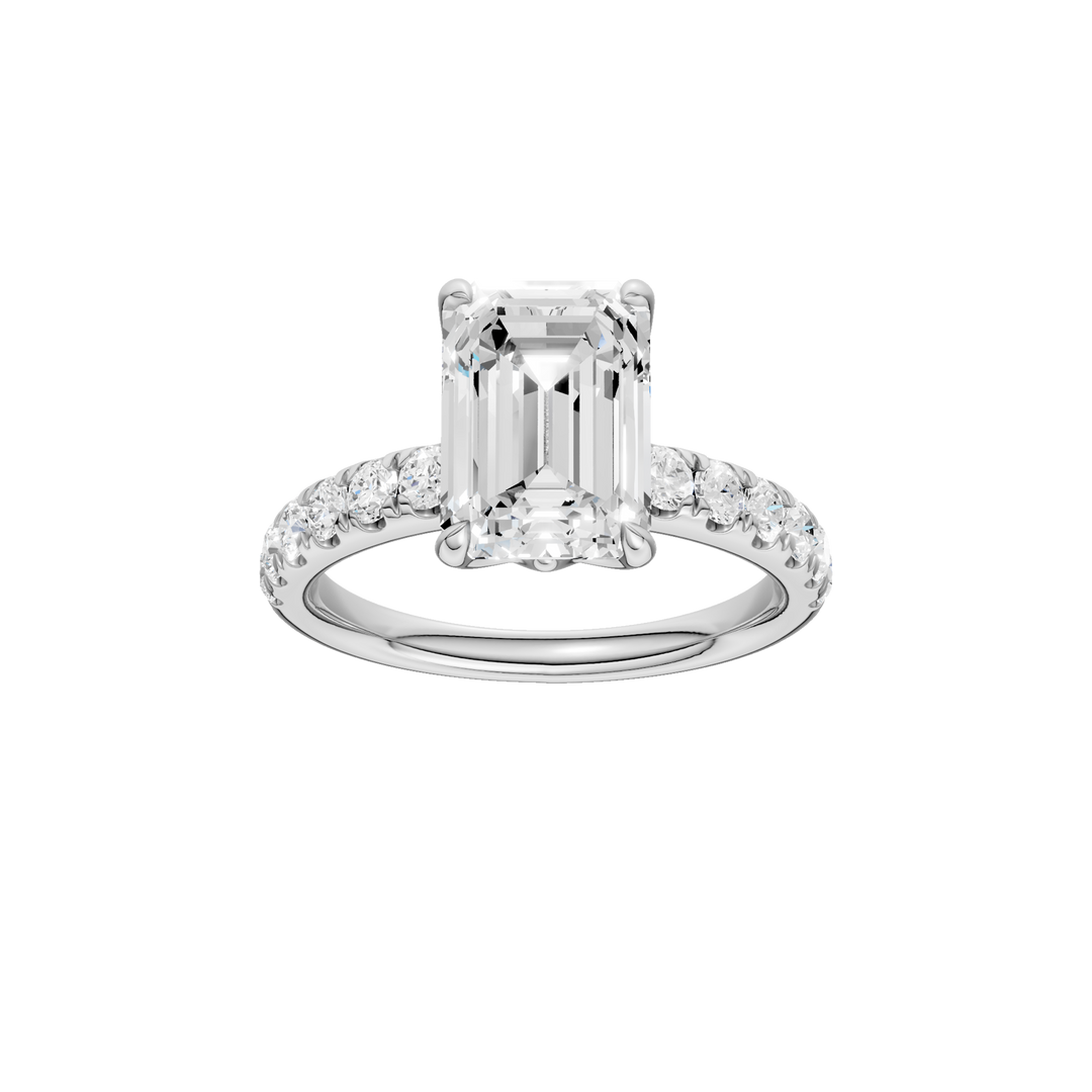 Tulip Head Engagement Ring (Emerald) in 14K White Gold – Silvadi Jewelry Aurora CO