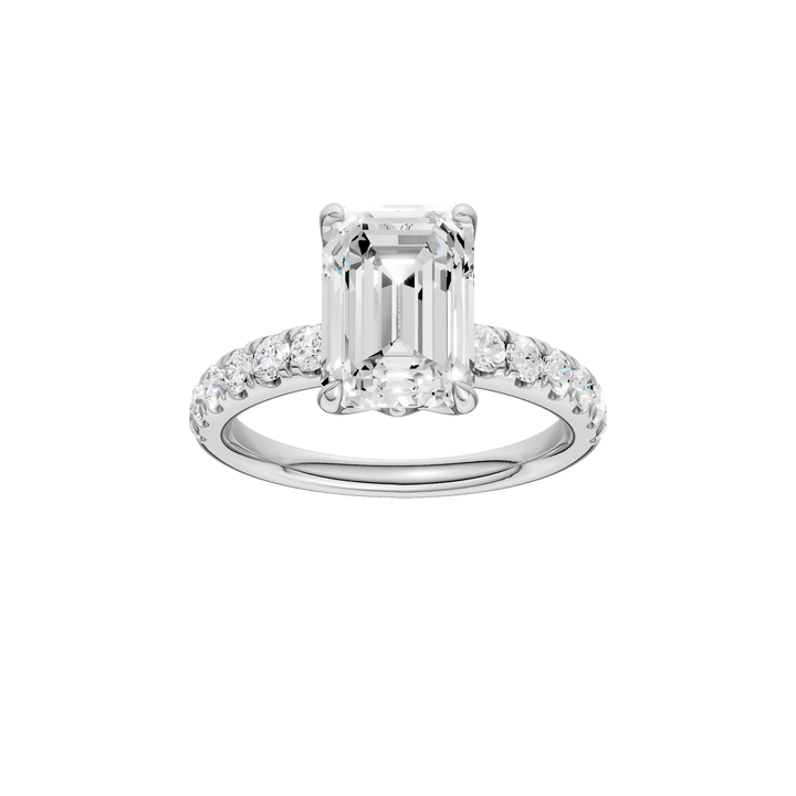 Tulip Head Engagement Ring (Emerald) in 14K White Gold – Silvadi Jewelry Aurora CO