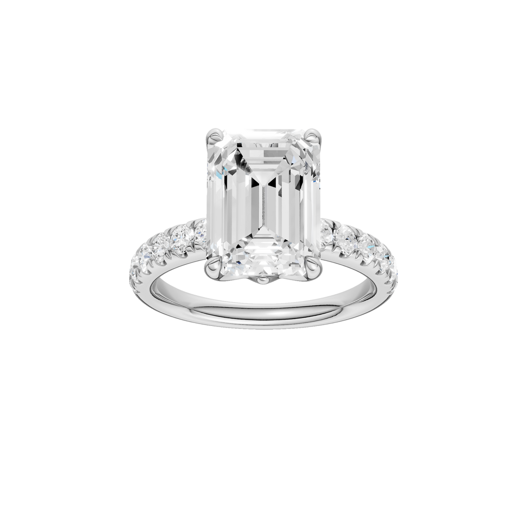 Tulip Head Engagement Ring (Emerald) in 14K White Gold – Silvadi Jewelry Aurora CO