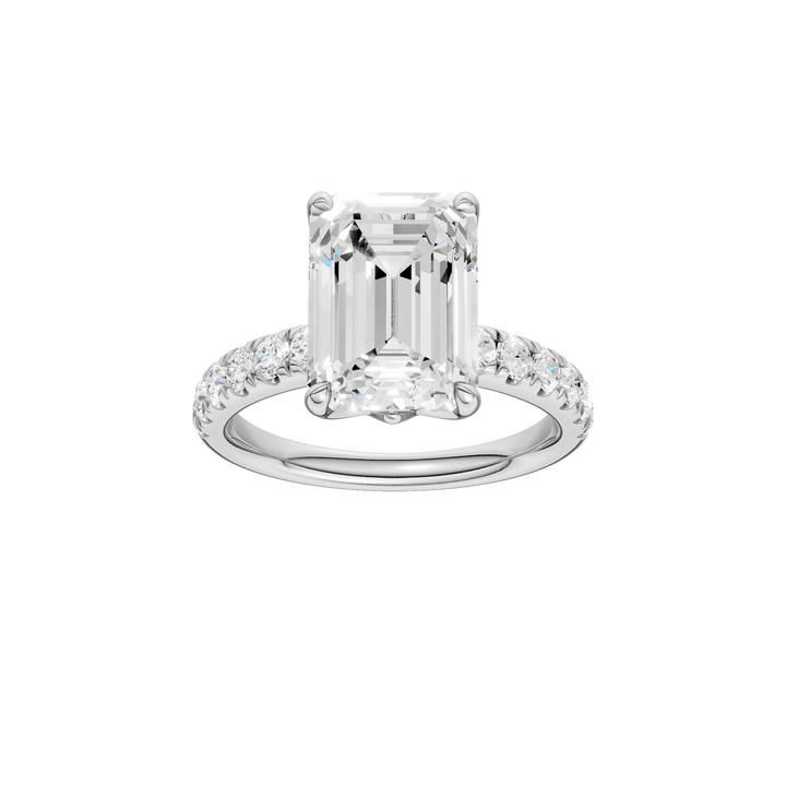Tulip Head Engagement Ring (Emerald) in 14K White Gold – Silvadi Jewelry Aurora CO