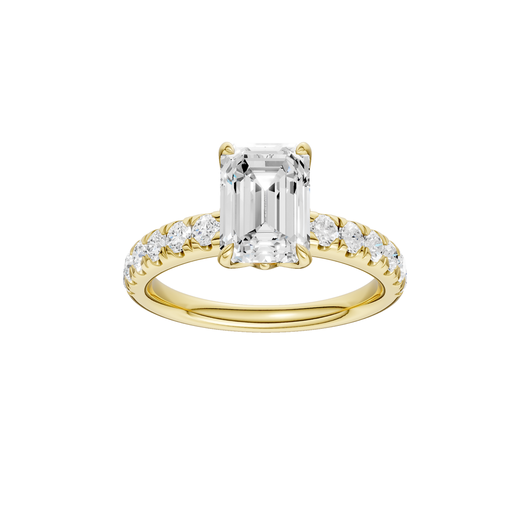 Tulip Head Engagement Ring (Emerald) in 14K Yellow Gold – Silvadi Jewelry Aurora CO