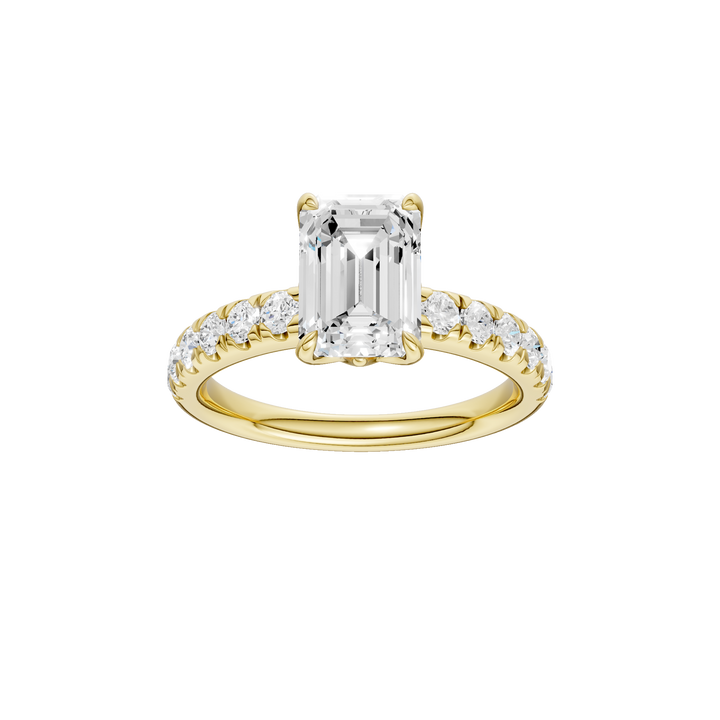 Tulip Head Engagement Ring (Emerald) in 14K Yellow Gold – Silvadi Jewelry Aurora CO