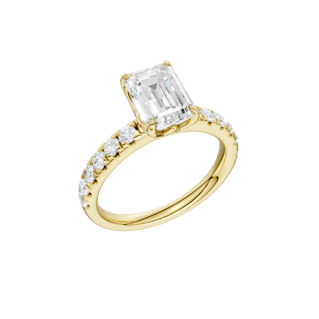 Tulip Head Engagement Ring (Emerald) in 14K Yellow Gold – Silvadi Jewelry Aurora CO