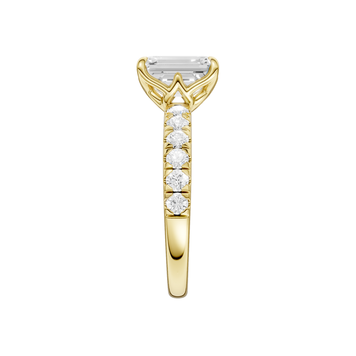 Tulip Head Engagement Ring (Emerald) in 14K Yellow Gold – Silvadi Jewelry Aurora CO