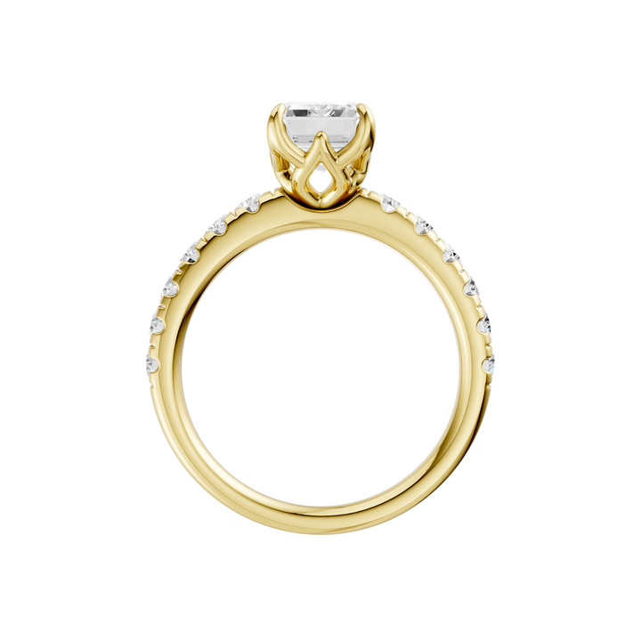 Tulip Head Engagement Ring (Emerald) in 14K Yellow Gold – Silvadi Jewelry Aurora CO