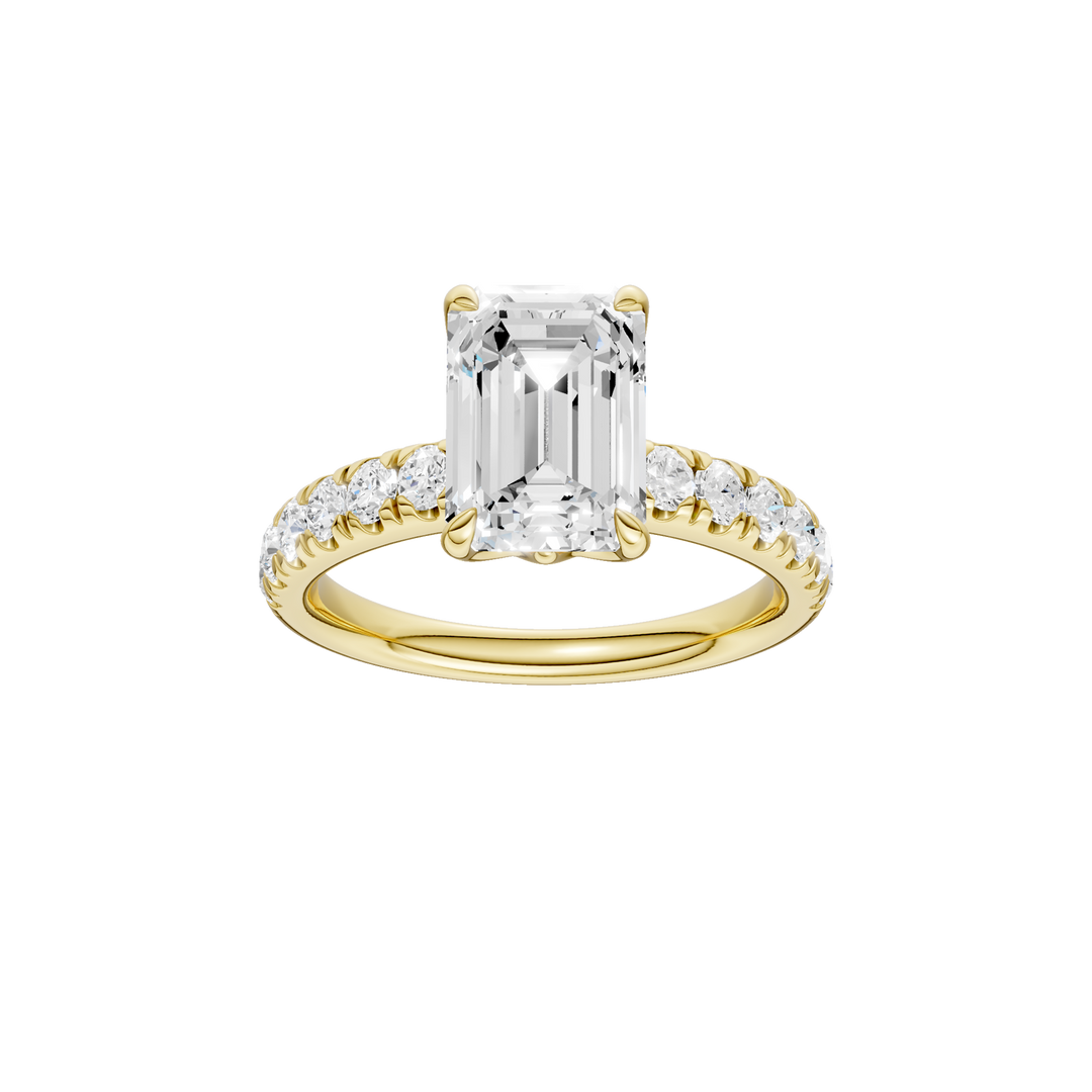 Tulip Head Engagement Ring (Emerald) in 14K Yellow Gold – Silvadi Jewelry Aurora CO