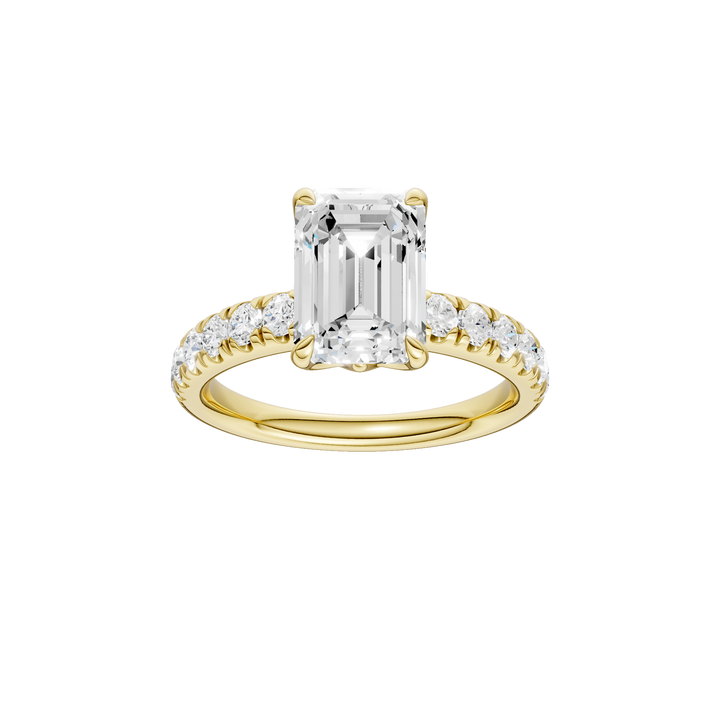 Tulip Head Engagement Ring (Emerald) in 14K Yellow Gold – Silvadi Jewelry Aurora CO