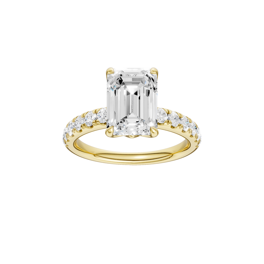 Tulip Head Engagement Ring (Emerald) in 14K Yellow Gold – Silvadi Jewelry Aurora CO
