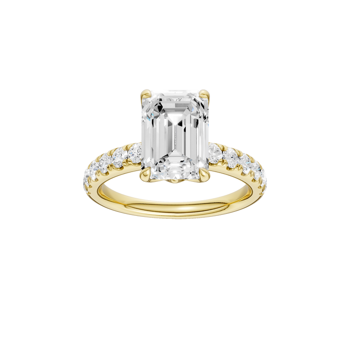 Tulip Head Engagement Ring (Emerald) in 14K Yellow Gold – Silvadi Jewelry Aurora CO
