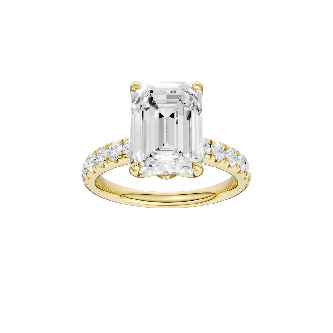 Tulip Head Engagement Ring (Emerald) in 14K Yellow Gold – Silvadi Jewelry Aurora CO