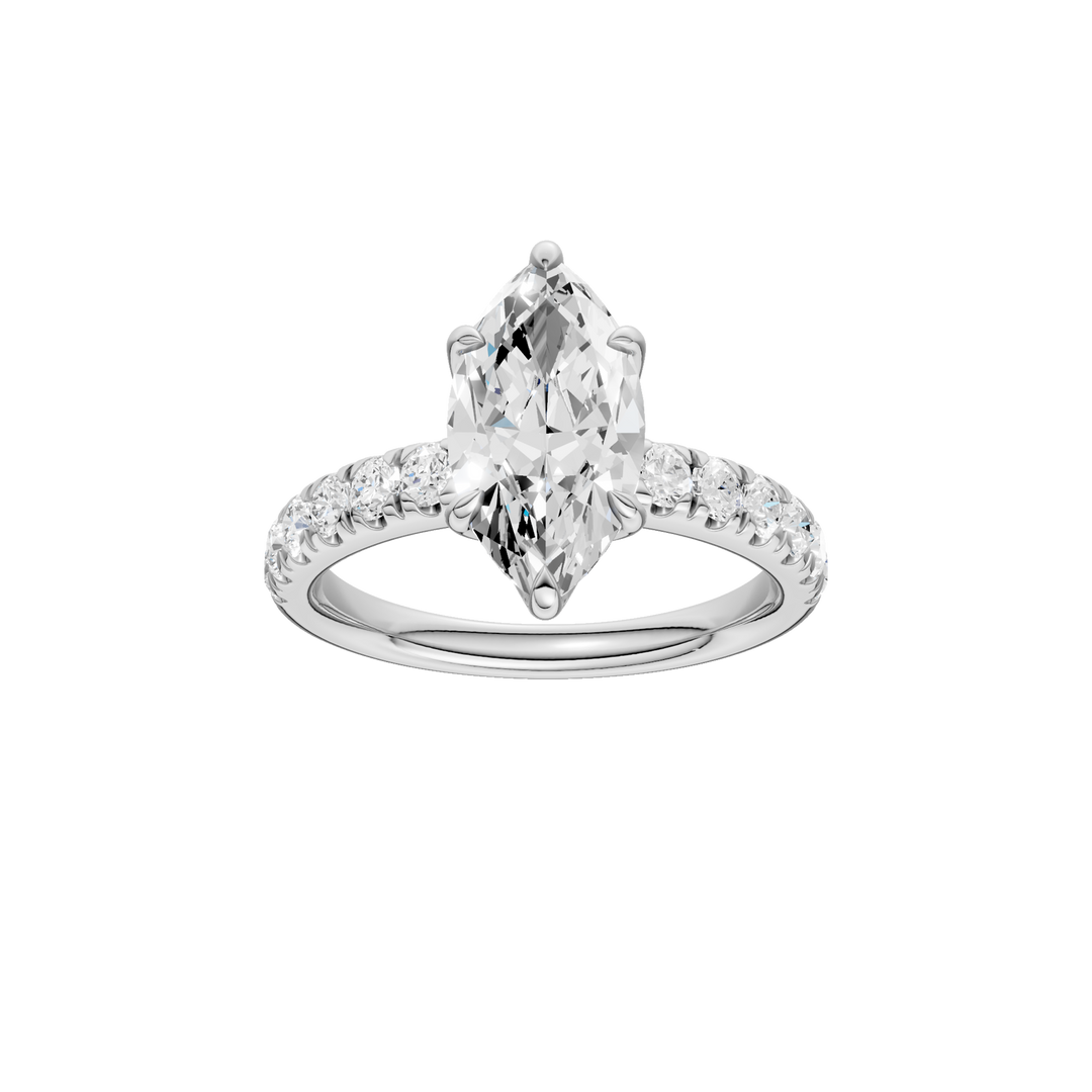 Tulip Head Engagement Ring (Marquise) in 14K White Gold – Silvadi Jewelry Aurora CO