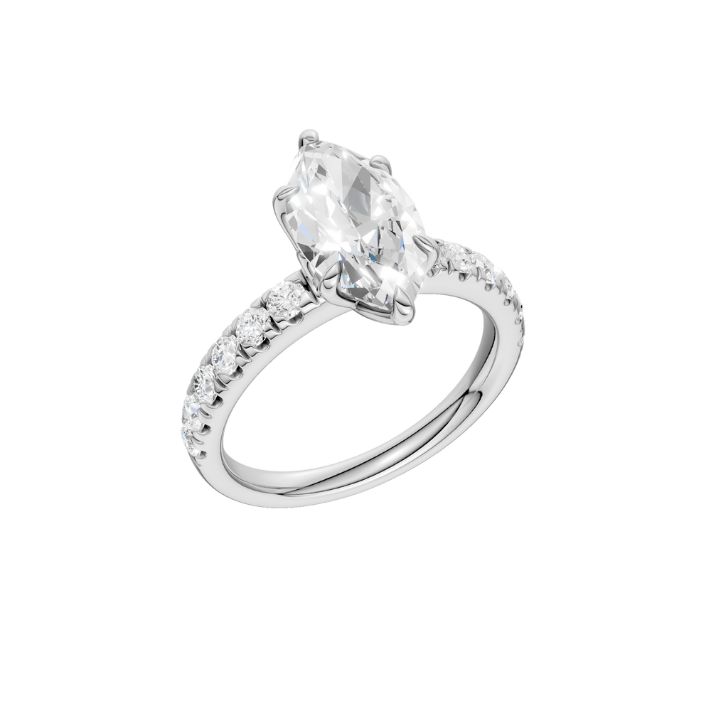 Tulip Head Engagement Ring (Marquise) in 14K White Gold – Silvadi Jewelry Aurora CO